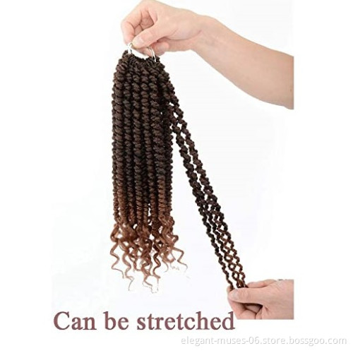 passion twist synthetic crochet braiding hair twist curly synthetic hair for braids yaki extension braiding hair brown ombre